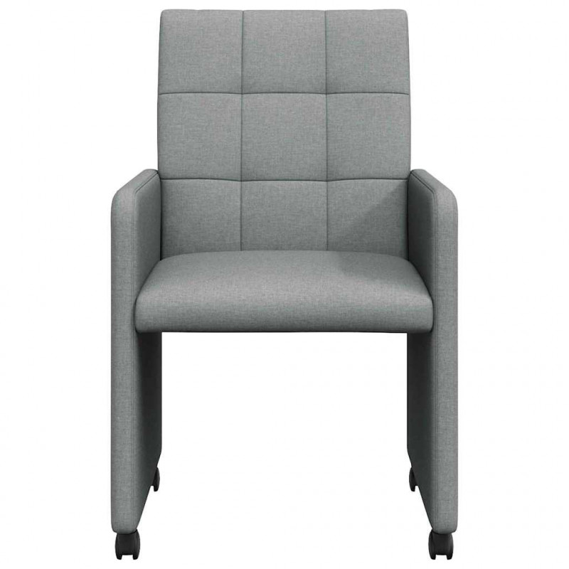 Krzesełka jadalne na kółkach 2 pcs Jasnoszary 58 x 65 x 94 cm