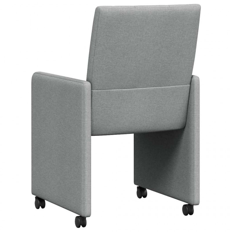 Krzesełka jadalne na kółkach 2 pcs Jasnoszary 58 x 65 x 94 cm