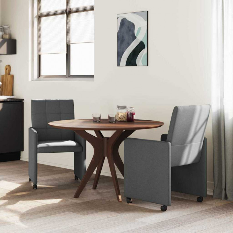 Krzesełka jadalne na kółkach 2 pcs ciemno szary 58 x 65 x 94 cm