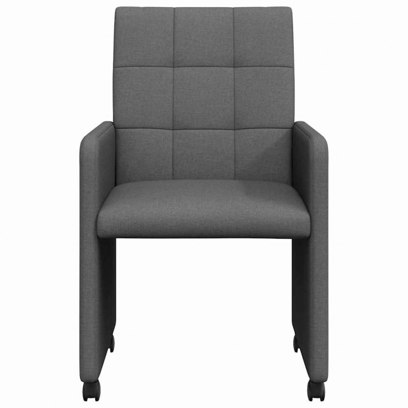 Krzesełka jadalne na kółkach 2 pcs ciemno szary 58 x 65 x 94 cm