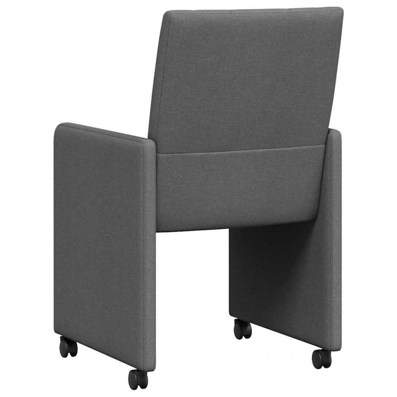 Krzesełka jadalne na kółkach 2 pcs ciemno szary 58 x 65 x 94 cm