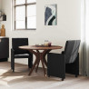 Krzesełka jadalne na kółkach 2 pcs Czarny 58 x 65 x 94 cm