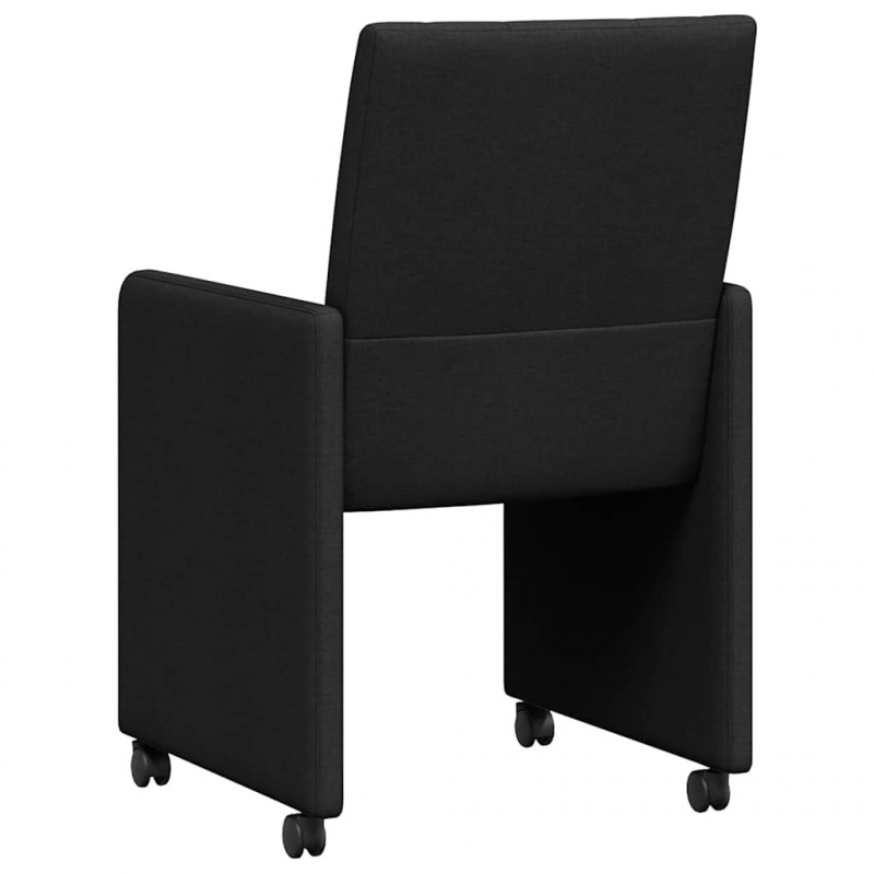Krzesełka jadalne na kółkach 2 pcs Czarny 58 x 65 x 94 cm