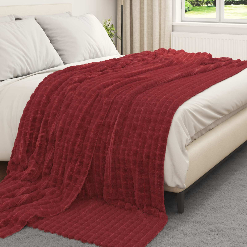 Koc Bordeaux Czerwony 240 x 220 cm Polar