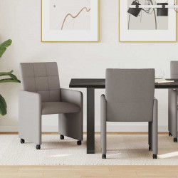 Krzesełka jadalne na kółkach 2 pcs Ciemnoszary 58 x 65 x 94 cm
