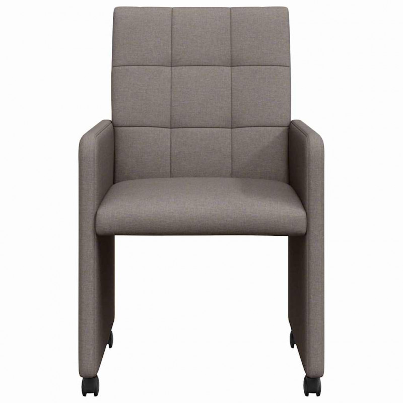 Krzesełka jadalne na kółkach 2 pcs Ciemnoszary 58 x 65 x 94 cm