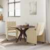 Krzesełka jadalne na kółkach 2 pcs Kremowy 58 x 65 x 94 cm