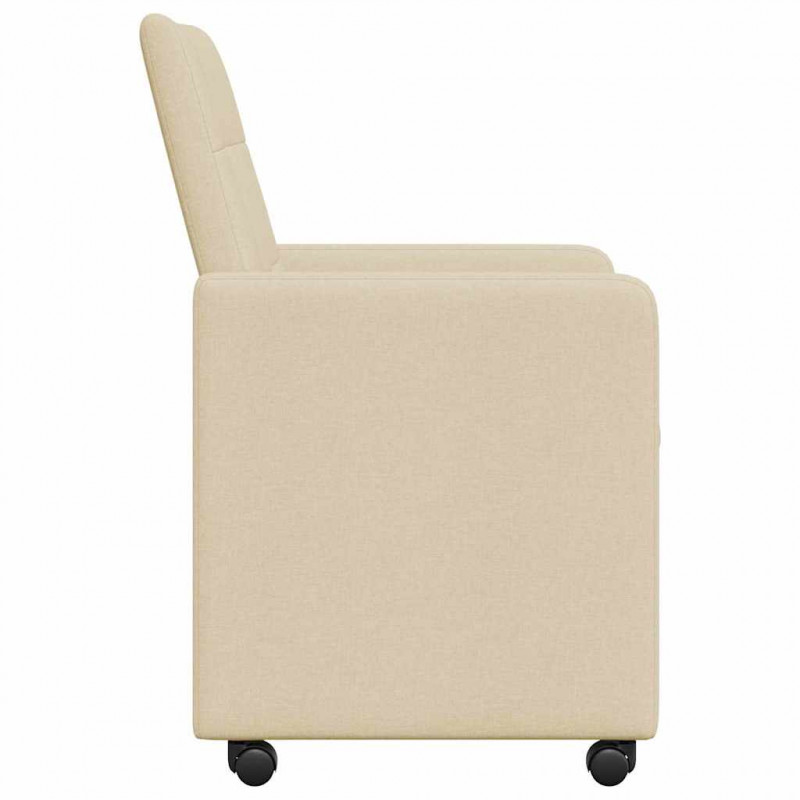 Krzesełka jadalne na kółkach 2 pcs Kremowy 58 x 65 x 94 cm