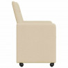 Krzesełka jadalne na kółkach 2 pcs Kremowy 58 x 65 x 94 cm