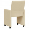 Krzesełka jadalne na kółkach 2 pcs Kremowy 58 x 65 x 94 cm