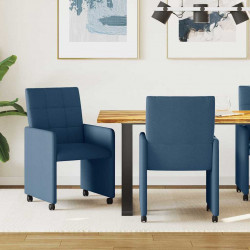 Krzesełka jadalne na kółkach 2 pcs Niebieski 58 x 65 x 94 cm