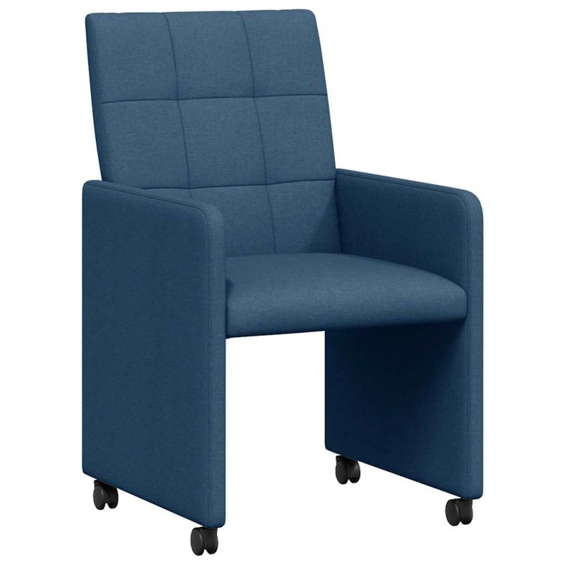 Krzesełka jadalne na kółkach 2 pcs Niebieski 58 x 65 x 94 cm