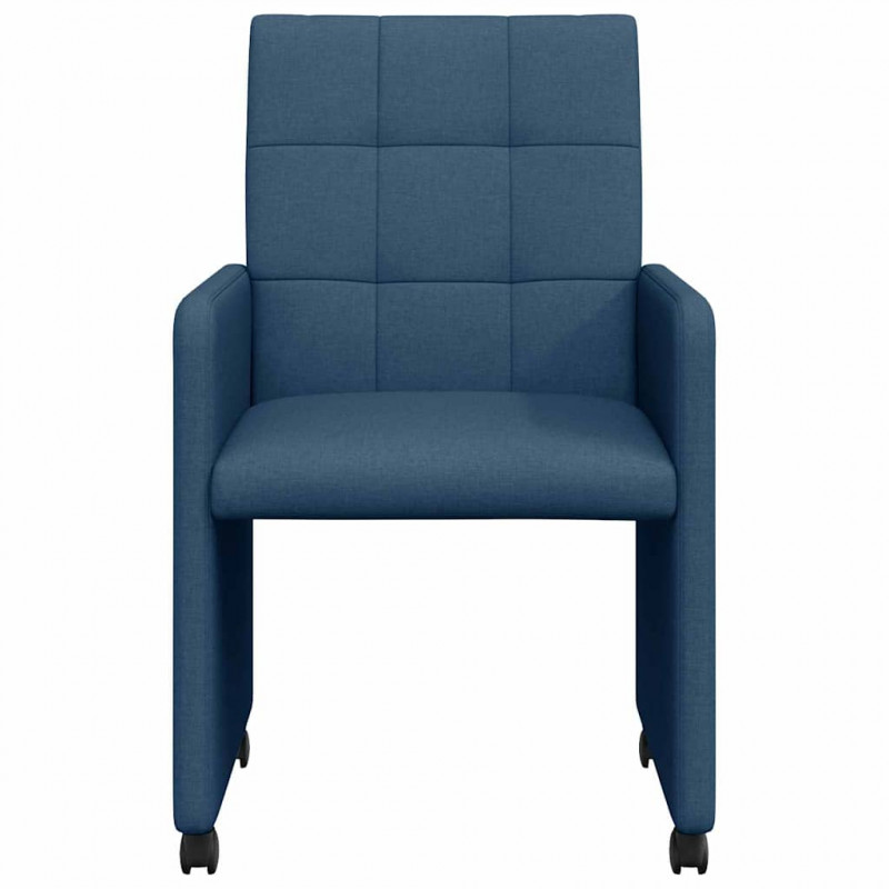 Krzesełka jadalne na kółkach 2 pcs Niebieski 58 x 65 x 94 cm