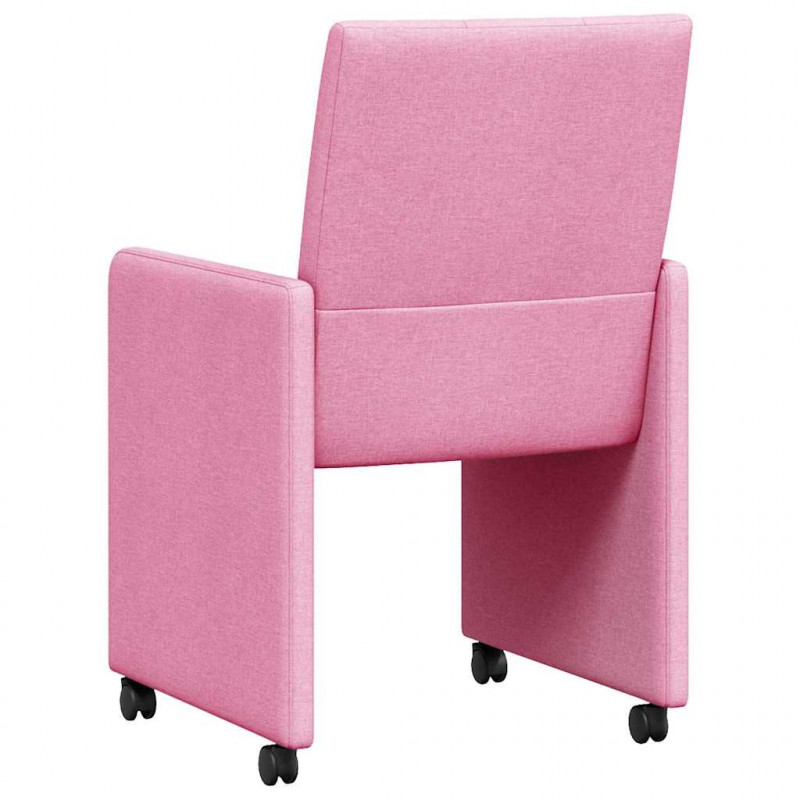 Krzesełka jadalne na kółkach 2 pcs Różowy 58 x 65 x 94 cm