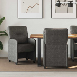 Krzesełka jadalne na kółkach 2 pcs Czarny 57 x 67 x 95 cm