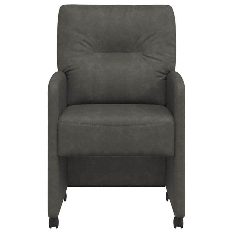 Krzesełka jadalne na kółkach 2 pcs Czarny 57 x 67 x 95 cm