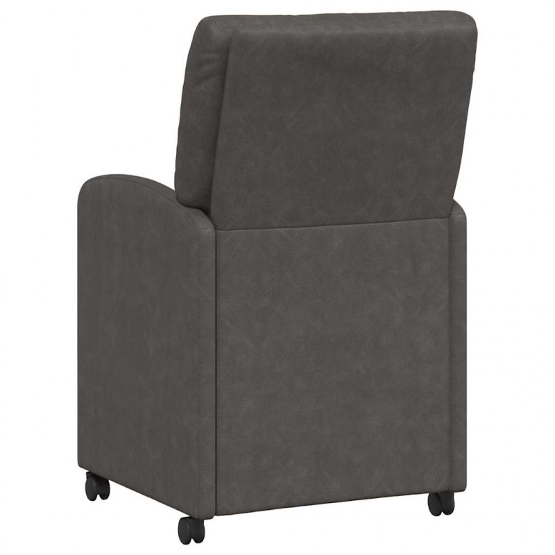 Krzesełka jadalne na kółkach 2 pcs Czarny 57 x 67 x 95 cm
