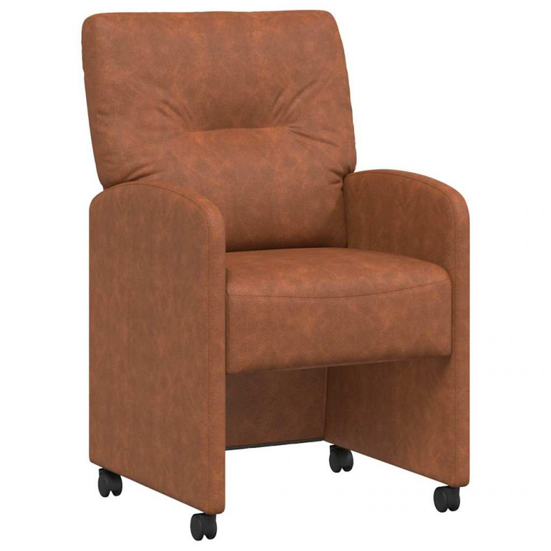Krzesełka jadalne na kółkach 2 pcs Brązowy 57 x 67 x 95 cm