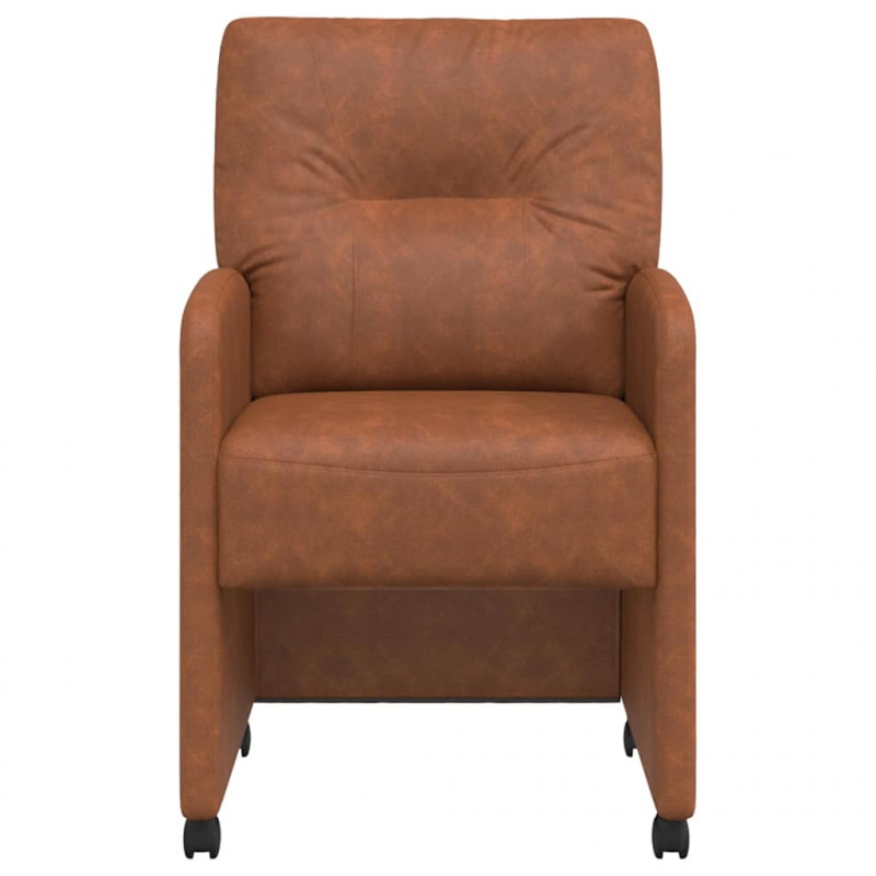 Krzesełka jadalne na kółkach 2 pcs Brązowy 57 x 67 x 95 cm