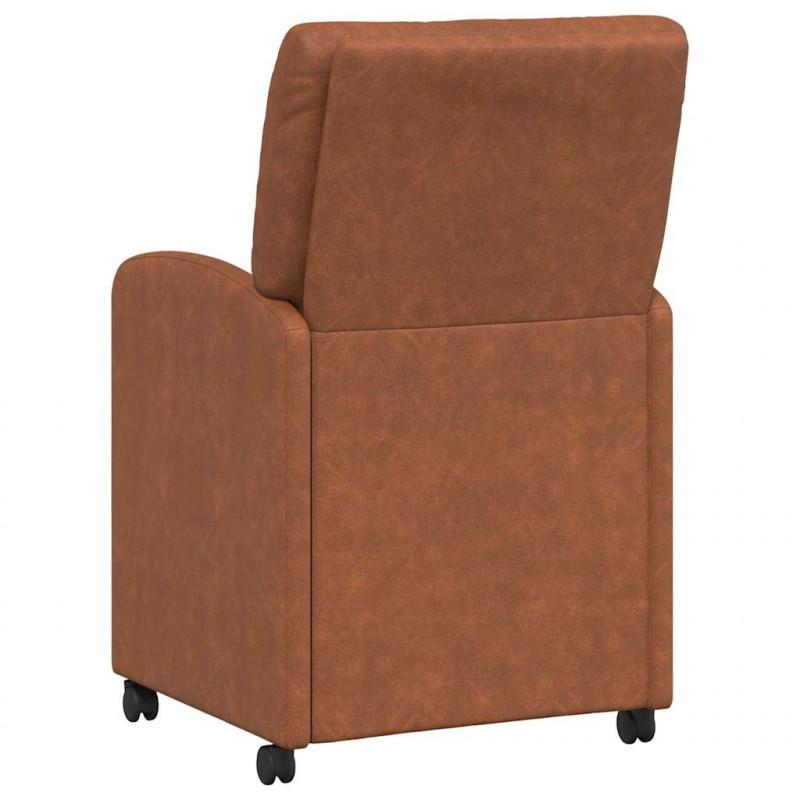 Krzesełka jadalne na kółkach 2 pcs Brązowy 57 x 67 x 95 cm