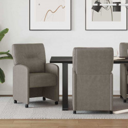 Krzesełka jadalne na kółkach 2 pcs Szary 57 x 67 x 95 cm