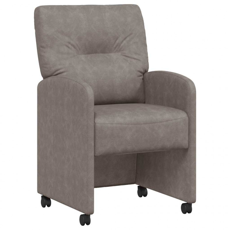 Krzesełka jadalne na kółkach 2 pcs Szary 57 x 67 x 95 cm