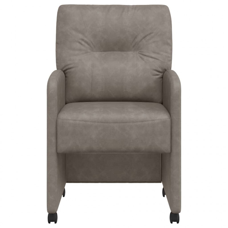 Krzesełka jadalne na kółkach 2 pcs Szary 57 x 67 x 95 cm