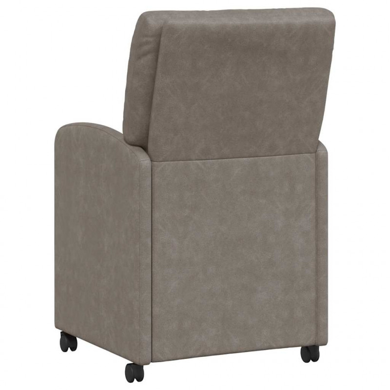 Krzesełka jadalne na kółkach 2 pcs Szary 57 x 67 x 95 cm