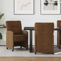 Krzesełka jadalne na kółkach 2 pcs Brązowy 57 x 67 x 95 cm