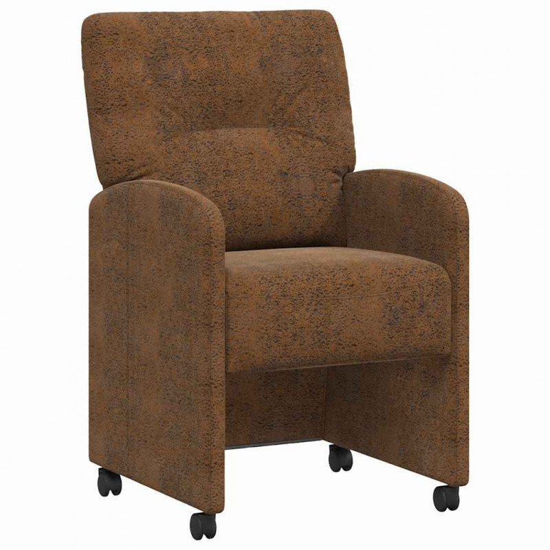 Krzesełka jadalne na kółkach 2 pcs Brązowy 57 x 67 x 95 cm