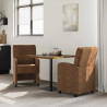 Krzesełka jadalne na kółkach 2 pcs Brązowy 57 x 67 x 95 cm