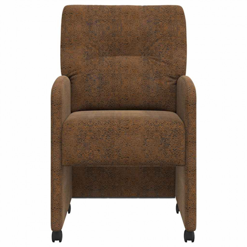 Krzesełka jadalne na kółkach 2 pcs Brązowy 57 x 67 x 95 cm