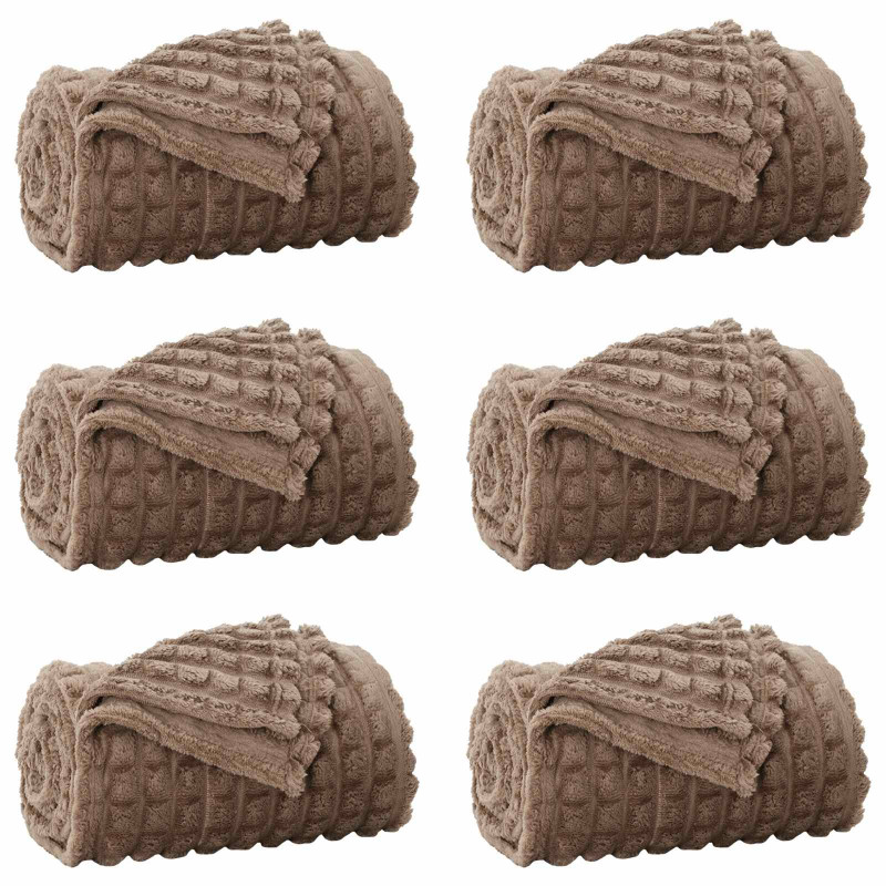 Koce narzutowe 6 pcs Camel 150 x 130 cm Polar