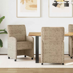 Krzesełka jadalne na kółkach 2 pcs Jasnoszary 57 x 67 x 95 cm