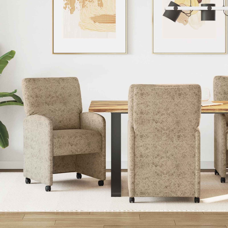 Krzesełka jadalne na kółkach 2 pcs Jasnoszary 57 x 67 x 95 cm