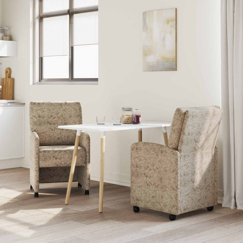 Krzesełka jadalne na kółkach 2 pcs Jasnoszary 57 x 67 x 95 cm