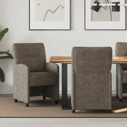 Krzesełka jadalne na kółkach 2 pcs ciemno szary 57 x 67 x 95 cm