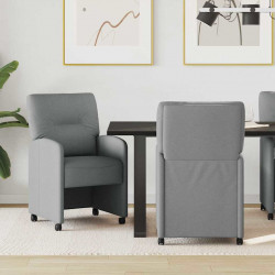 Krzesełka jadalne na kółkach 2 pcs Jasnoszary 57 x 67 x 95 cm
