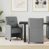 Krzesełka jadalne na kółkach 2 pcs Jasnoszary 57 x 67 x 95 cm