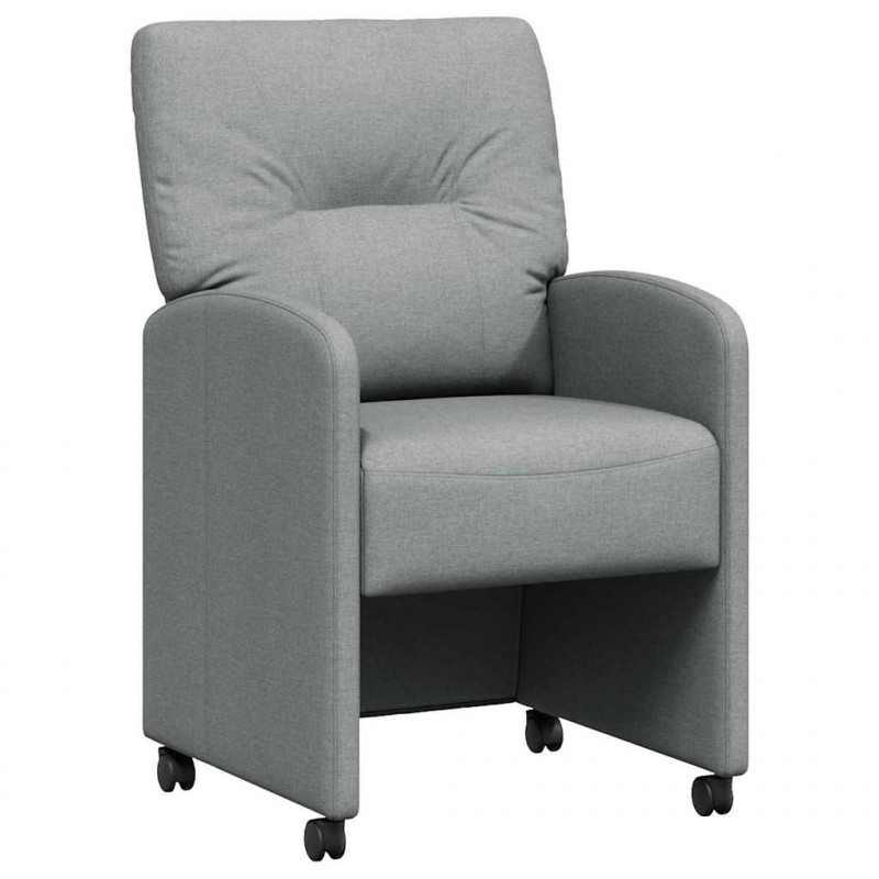 Krzesełka jadalne na kółkach 2 pcs Jasnoszary 57 x 67 x 95 cm