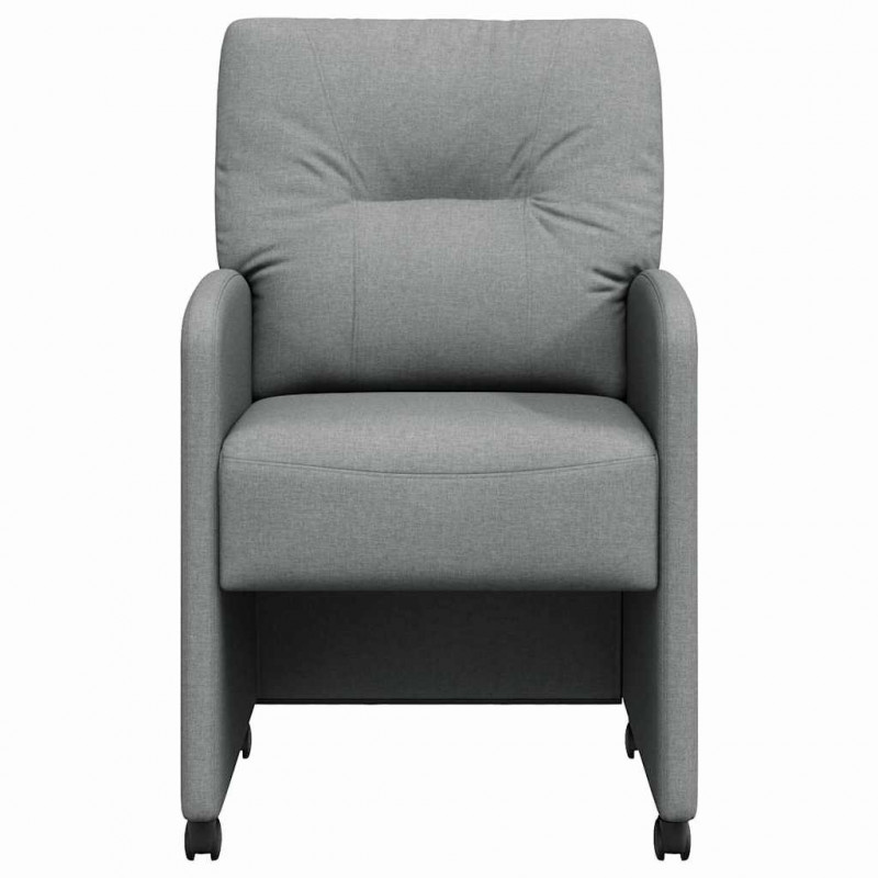 Krzesełka jadalne na kółkach 2 pcs Jasnoszary 57 x 67 x 95 cm