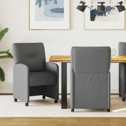 Krzesełka jadalne na kółkach 2 pcs ciemno szary 57 x 67 x 95 cm