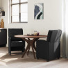 Krzesełka jadalne na kółkach 2 pcs Czarny 57 x 67 x 95 cm