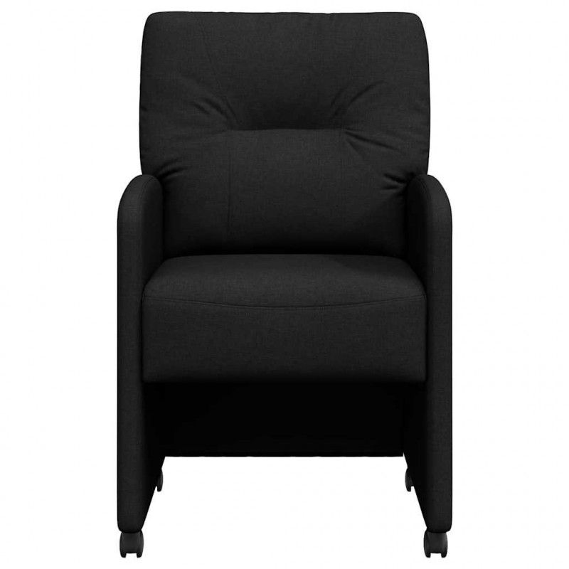 Krzesełka jadalne na kółkach 2 pcs Czarny 57 x 67 x 95 cm