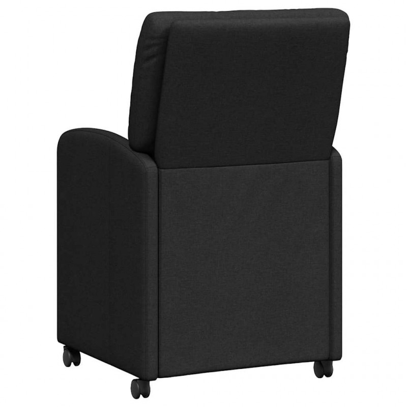 Krzesełka jadalne na kółkach 2 pcs Czarny 57 x 67 x 95 cm