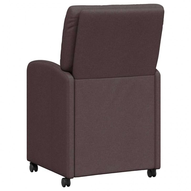 Krzesełka jadalne na kółkach 2 pcs ciemnobrązowy tkanina
