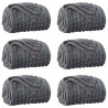 Koce narzutowe 6 pcs Ciemnoszary 240 x 220 cm Polar