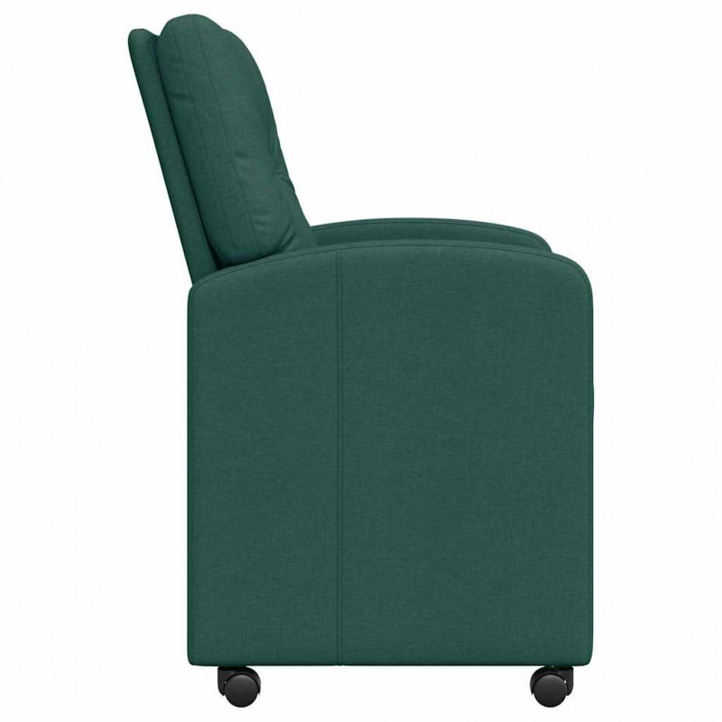 Krzesełka jadalne na kółkach 2 pcs Ciemnozielony tkanina