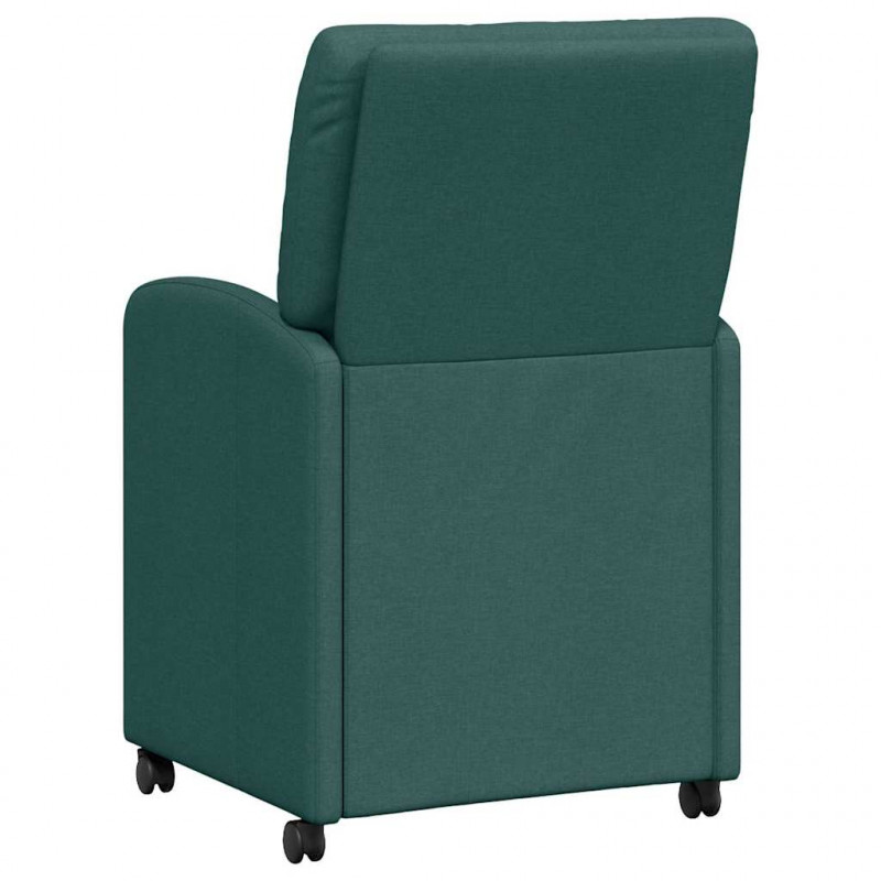 Krzesełka jadalne na kółkach 2 pcs Ciemnozielony tkanina