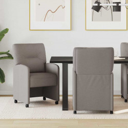 Krzesełka jadalne na kółkach 2 pcs Ciemnoszary 57 x 67 x 95 cm